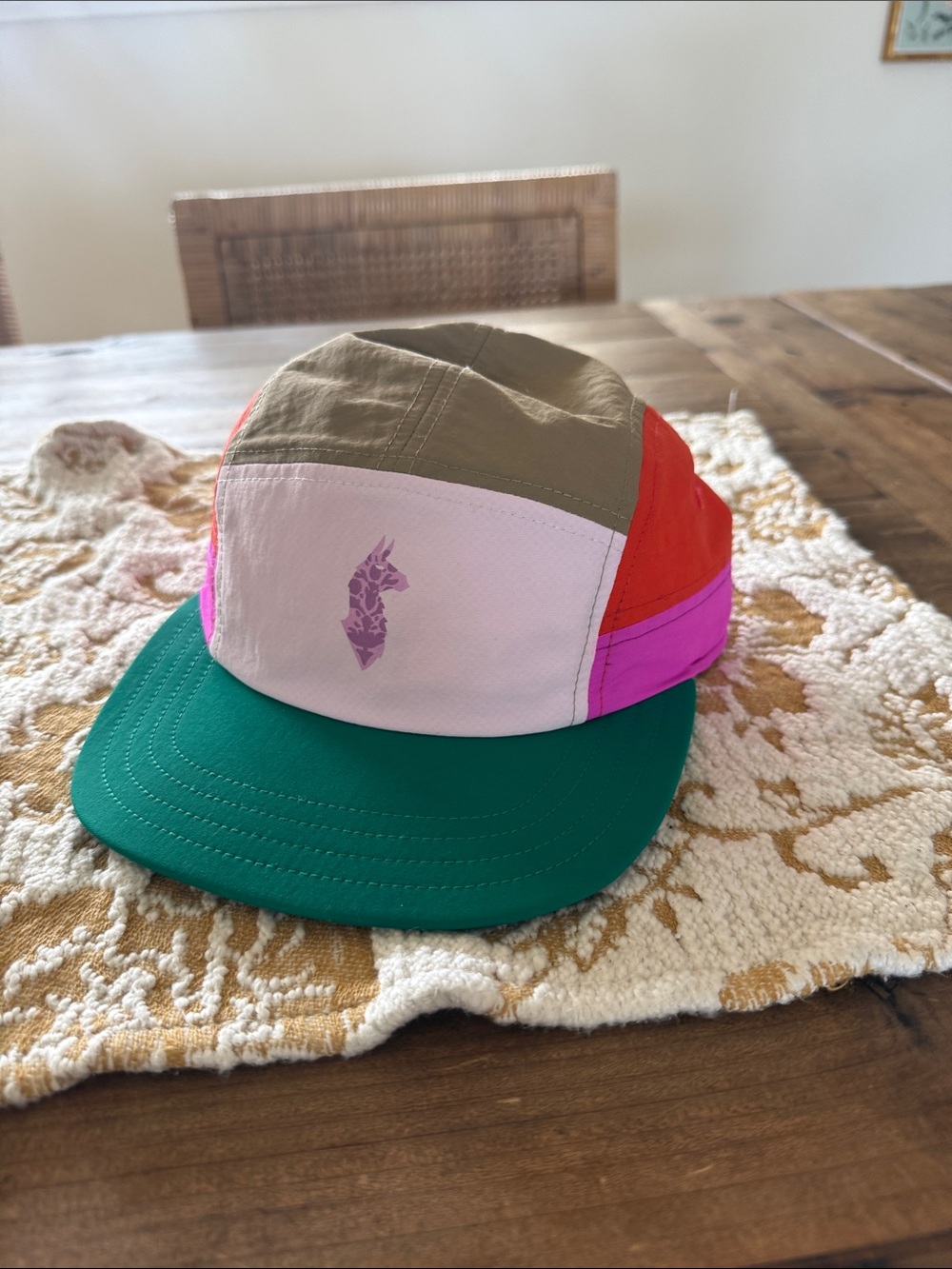 cotopaxi Colorblock Five-Panel Hat in Green, Pink, Olive, Red, Purple - Picture 4 of 4
